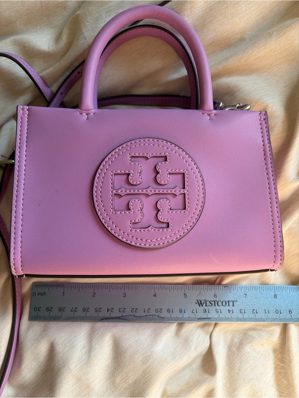 Tory Burch Lilac Leather Mini Satchel with Logo Medallion - Picture 3 of 8